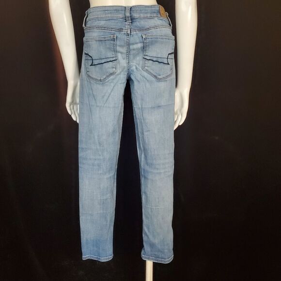 American Eagle Outfitters Skinny Distressed Blue Jeans (2S) - Picture 4 of 7